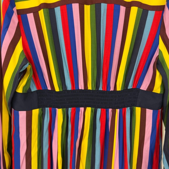 Boden Multicolor Rainbow Striped Midi/Maxi Shirt Dress 12 Petite Elegant Office - Picture 7 of 7
